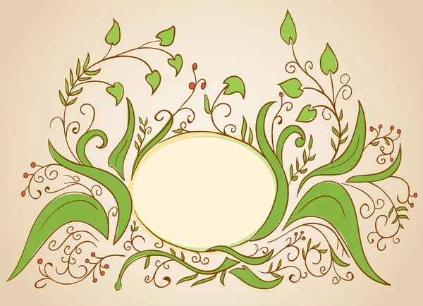Cadre floral vectoriel conçu pour carte de vœux — Image vectorielle