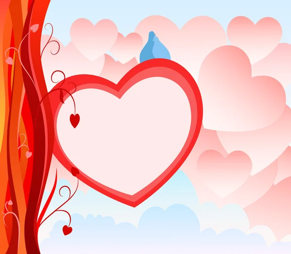 Sevgililer günü tebrik kartı soyut kalp kökenli — Stok Vektör