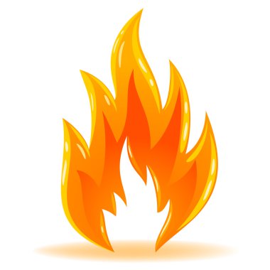 Vector symbol fire shiny flame clipart