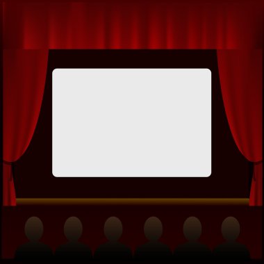 Cinema screen with in the hall clipart