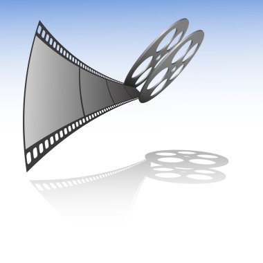 Vector film strip with reel clipart