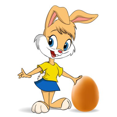 Easter bunny with egg clipart