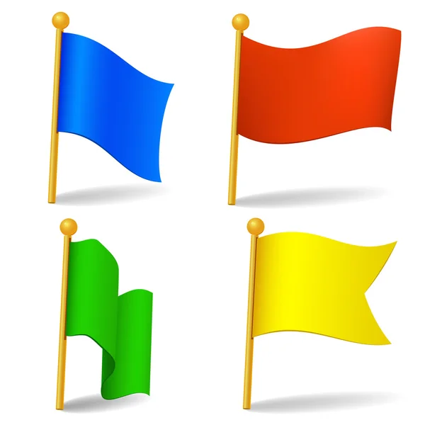 Conjunto de banderas de dibujos animados de color vectorial — Archivo Imágenes Vectoriales