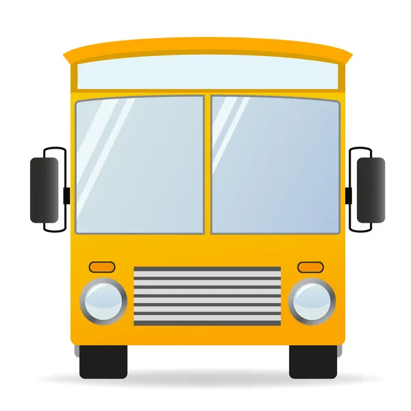 Kreskówka żółty autobus w widoku z przodu — Wektor stockowy