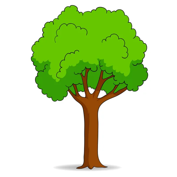 Cartoon-Baum isoliert auf weißem Hintergrund — Stockvektor
