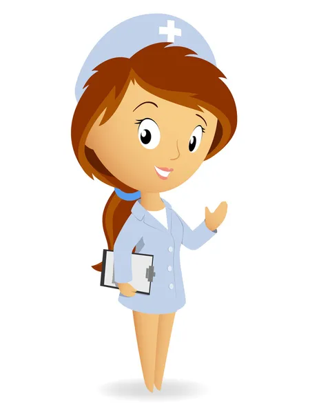 Niedliche Krankenschwester mit Tablet-Notizblock — Stockvektor