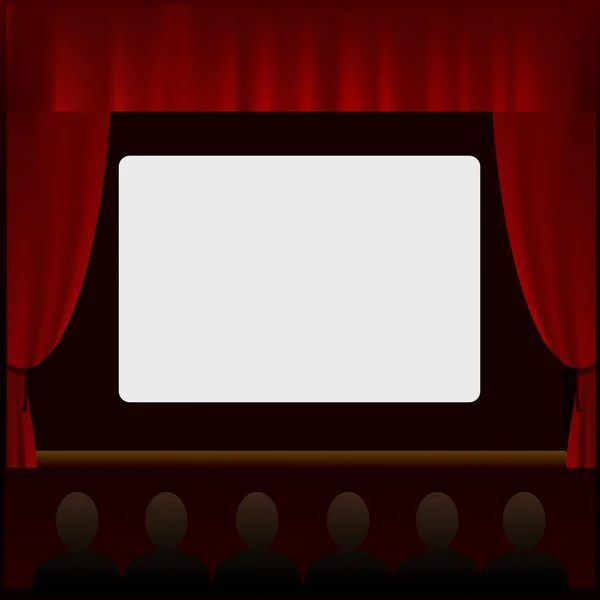 Écran de cinéma avec dans le hall — Image vectorielle