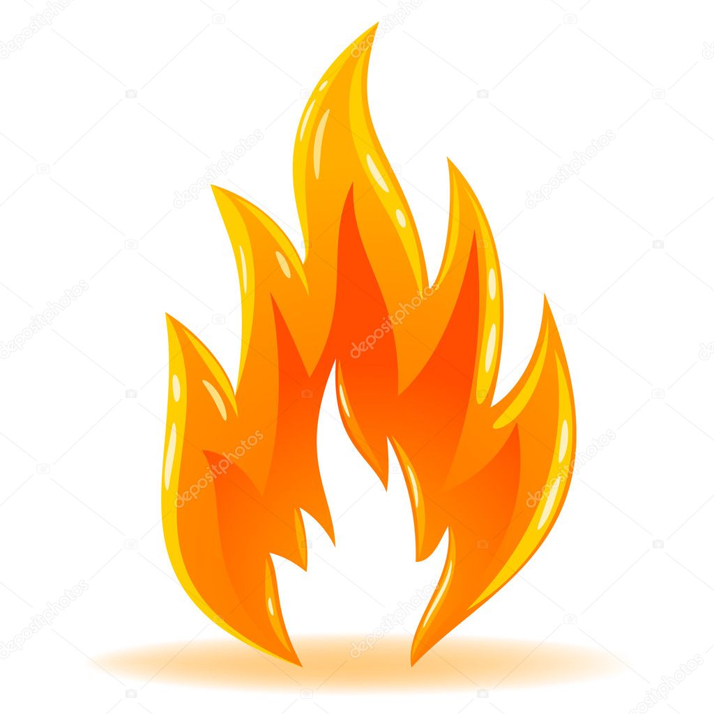 Vector symbol fire shiny flame
