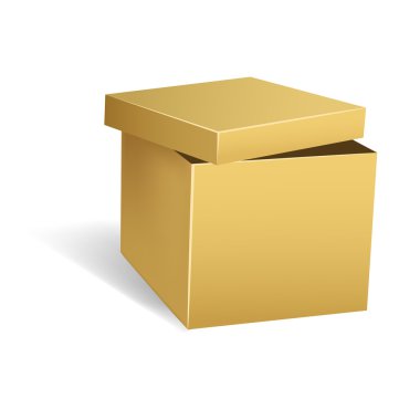 Cardboard box with opened lid clipart