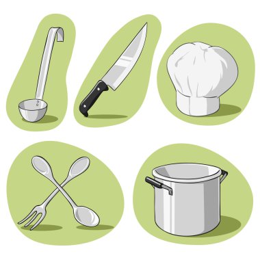 Vector set of kitchenware. clipart