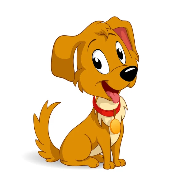 Carino vettore del fumetto cane cucciolo — Vettoriale Stock