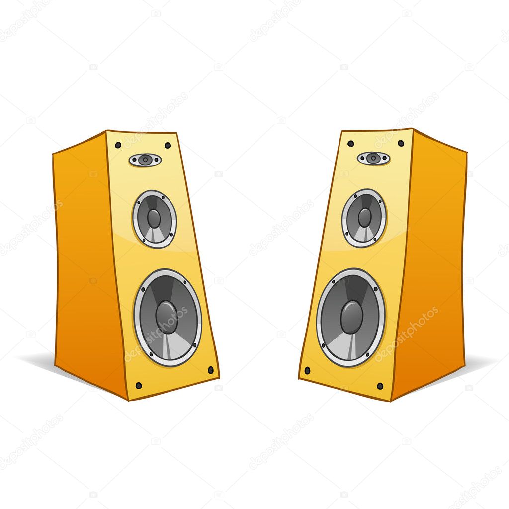 Two vector cartoon speakers