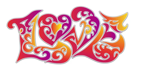 Word logo amor tatoo — Archivo Imágenes Vectoriales