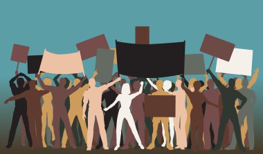 Protest group clipart