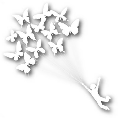 Butterfly boy cutout clipart