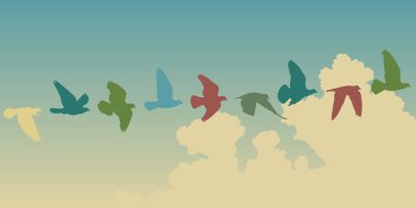 Pigeon flight clipart