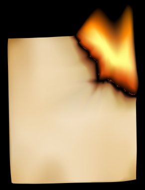 Burning paper clipart