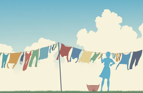 Çamaşır günü — Stok Vektör