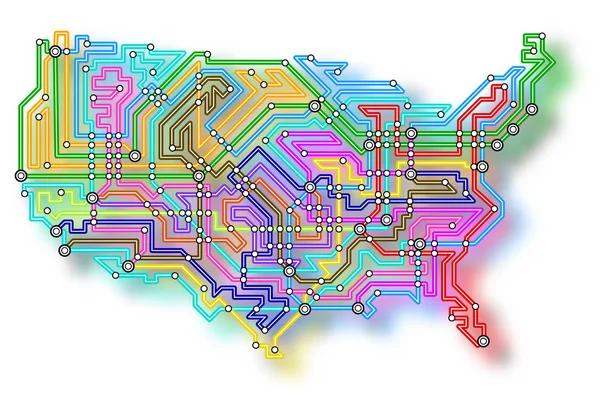 ABD Metro haritası — Stok Vektör