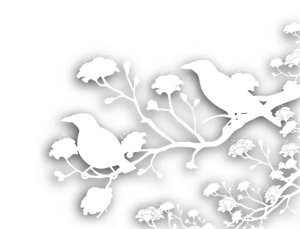 Vilda fåglar cutout — Stock vektor