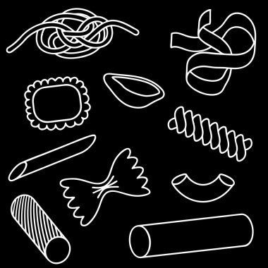 Pasta icon set clipart