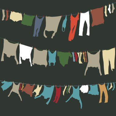 Washing lines clipart