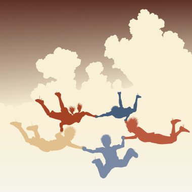 Skydiving friends clipart