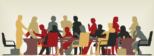 Reunión ocupada — Vector de stock
