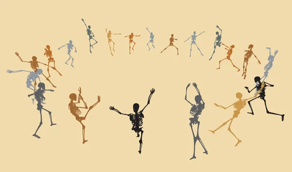 Scheletri danzanti — Vettoriale Stock