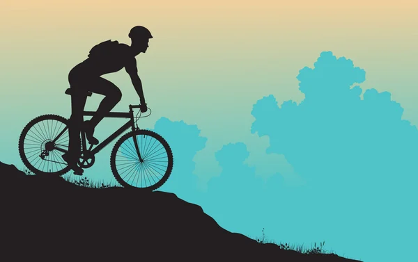 Mountain biker — Stok Vektör