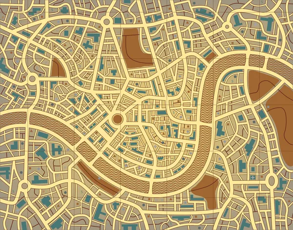 Carte de la ville sans nom — Image vectorielle