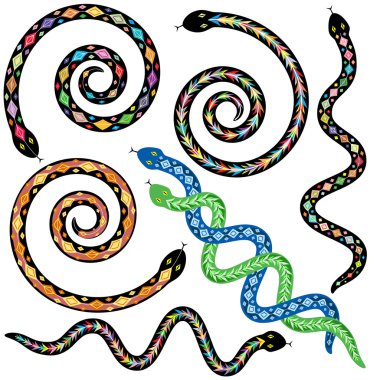 Colorful snakes clipart