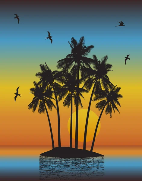 Tropische Insel — Stockvektor