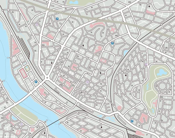 Minden város térképe — Stock Vector