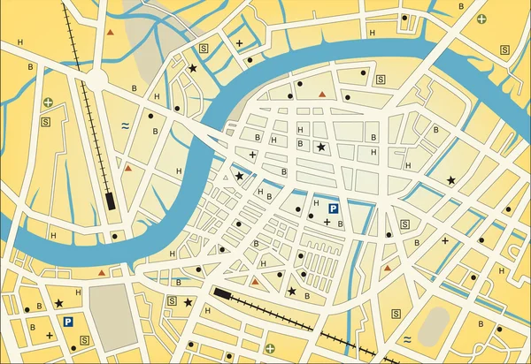 Mappa stradale della città — Vettoriale Stock