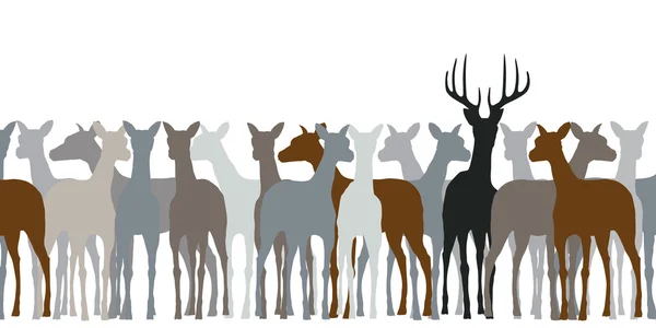 Stádo jelenů — Stockový vektor