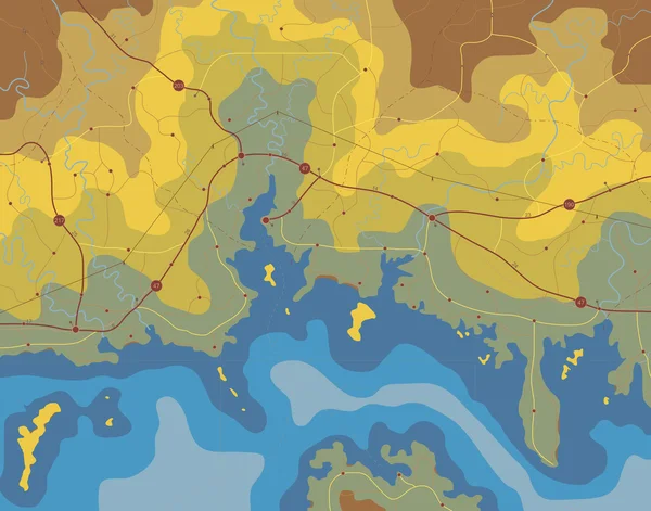 Carte côtière — Image vectorielle