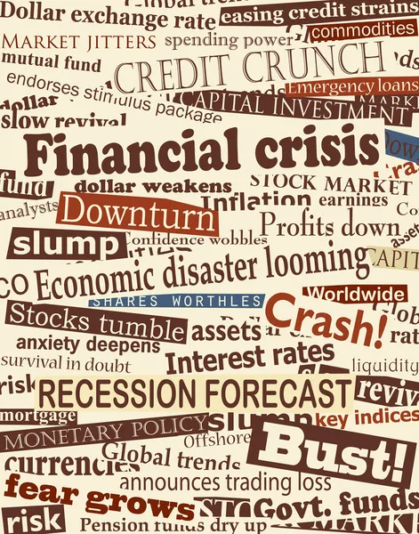 Financial crisis headlines — Stock Vector