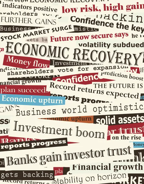 Financial recovery headlines — Stock Vector
