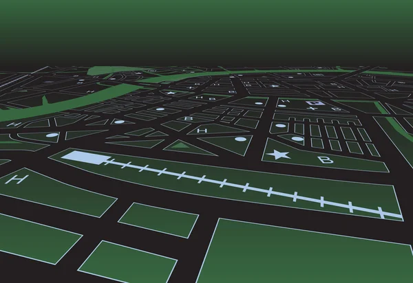 Gröna gatan karta — Stock vektor