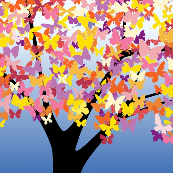 Papillon arbre — Image vectorielle