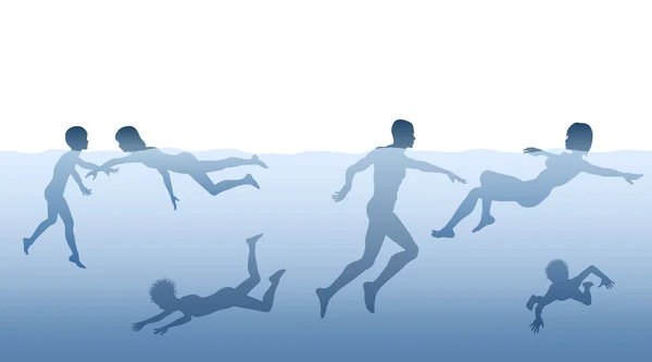 Dans l'eau — Image vectorielle