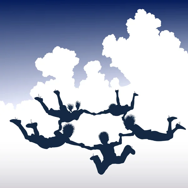 跳伞运动儿童 — 图库矢量图片