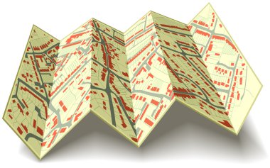 Folding street map clipart