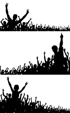 Crowd silhouettes clipart