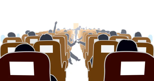 stock vector Airplane interior