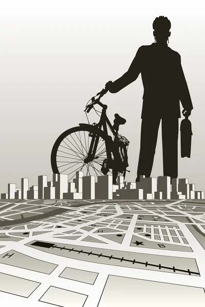 Staden biker — Stock vektor