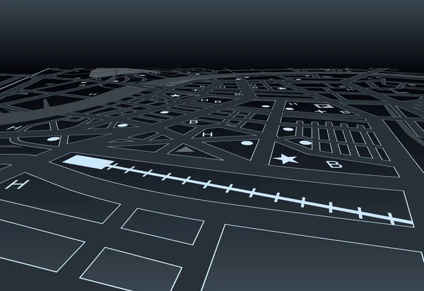Carte de rue sombre — Image vectorielle