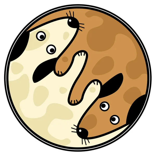 Chiens Yinyang — Image vectorielle