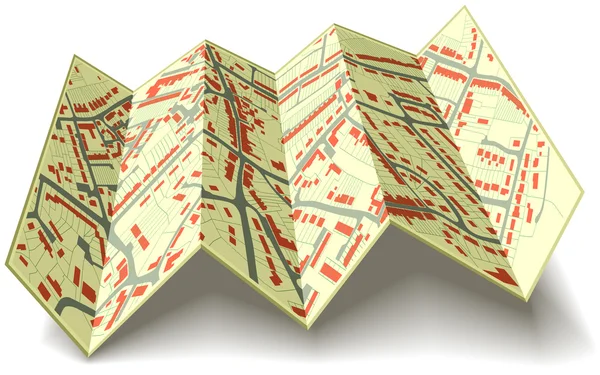 折り畳み式の地図 — ストックベクタ